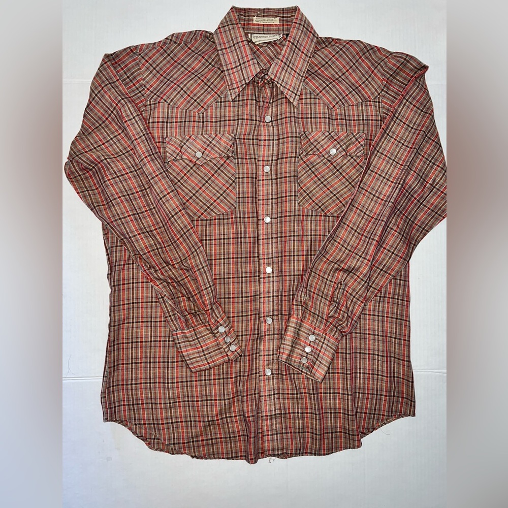 Vintage Timber Run Western Style Plaid Shirt w/ Pearl Snaps Medium